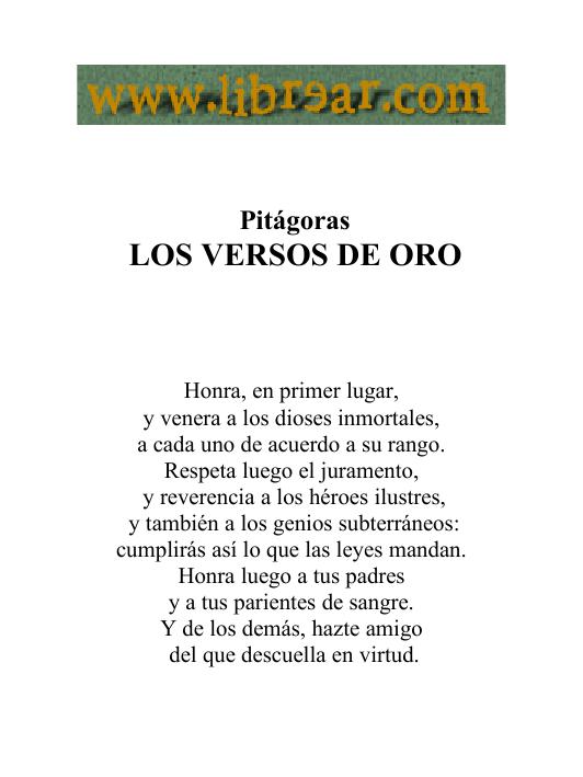 Los versos de oro